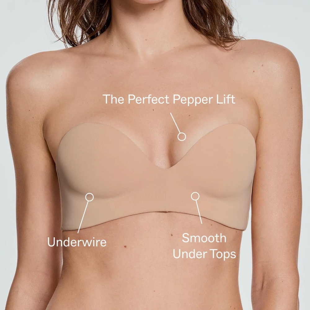Pepper brand Strapless Bra — Boost Lift Up / Multiway —  36B — COLOR: Buff - Picture 3 of 16